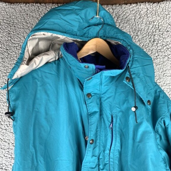 LL Bean Penobscot Parka Mens XL Tall Blue Green Hooded Full Zip Made In USA VTG - Picture 13 of 16
